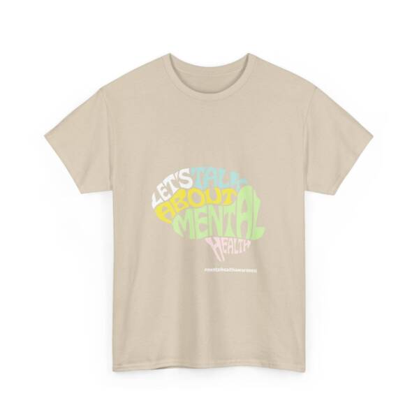 Talk About Mental Health Unisex Heavy Cotton Tee - Comfortable & Supportive Graphic T-Shirt - Image 3